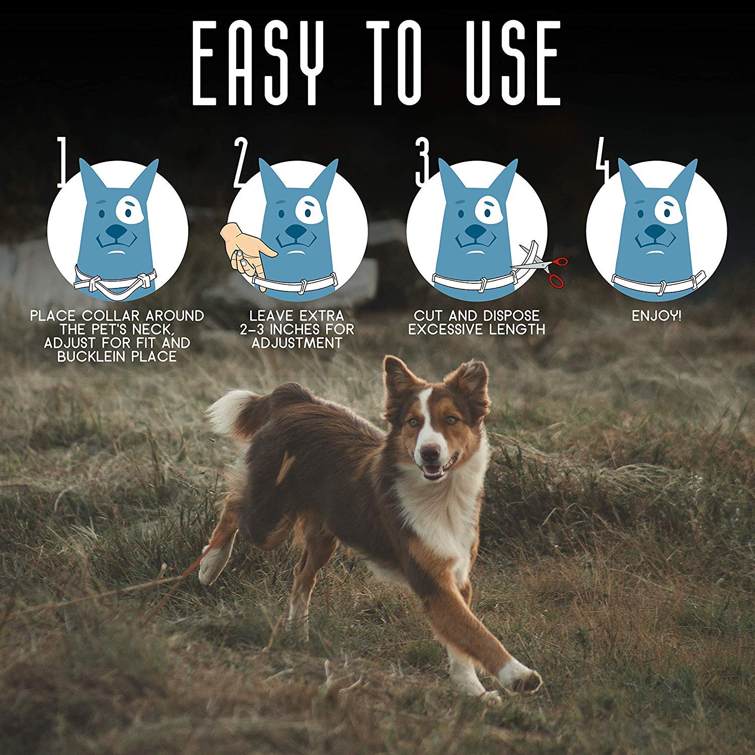 Dog Flea and Tick Control Collar Treatment and Prevention for Dogs