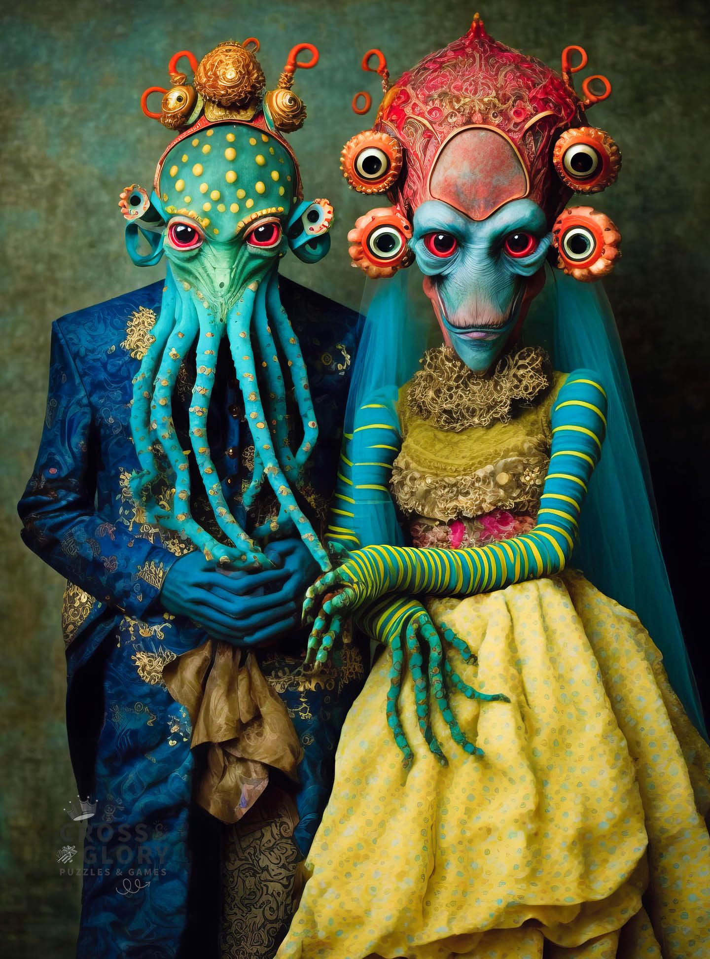 'Meet The Aliens: Xantara and Nykara' by Cross & Glory - 1000-Piece Premium Jigsaw Puzzle for Adult - Mind-Engaging, Vibrant Artwork Puzzle