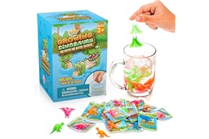 IPIDIPI TOYS Water Growing Dinosaur Toys for Kids – Easter Basket Fillers, Birthday Party Favors, Fun Goodie Bag Stuffers, Holiday Fun Activities – Assorted Colors, Pack of 25