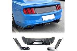 skkyoro Rear Bumper Diffuser for Ford Mustang 2015 2016 2017 HN Style, Diffuser Lower Spoiler Splitter Bumper Lip (Glossy Black)