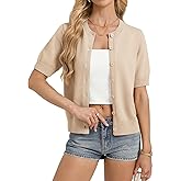 GRACE KARIN Womens Casual Short Sleeve Cardigan Lightweight Summer Cardigan Sweater 2026 Button Up Cropped Shrug Sweater