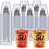 110PCS Cheers to 50 Years Shot Glasses 2oz Disposable Cups, 50th Birthday Party Favors for Her and Him Women Men Anniversary Wedding Decorations, 50th Party Favors for Guests, Class Reunion Favors
