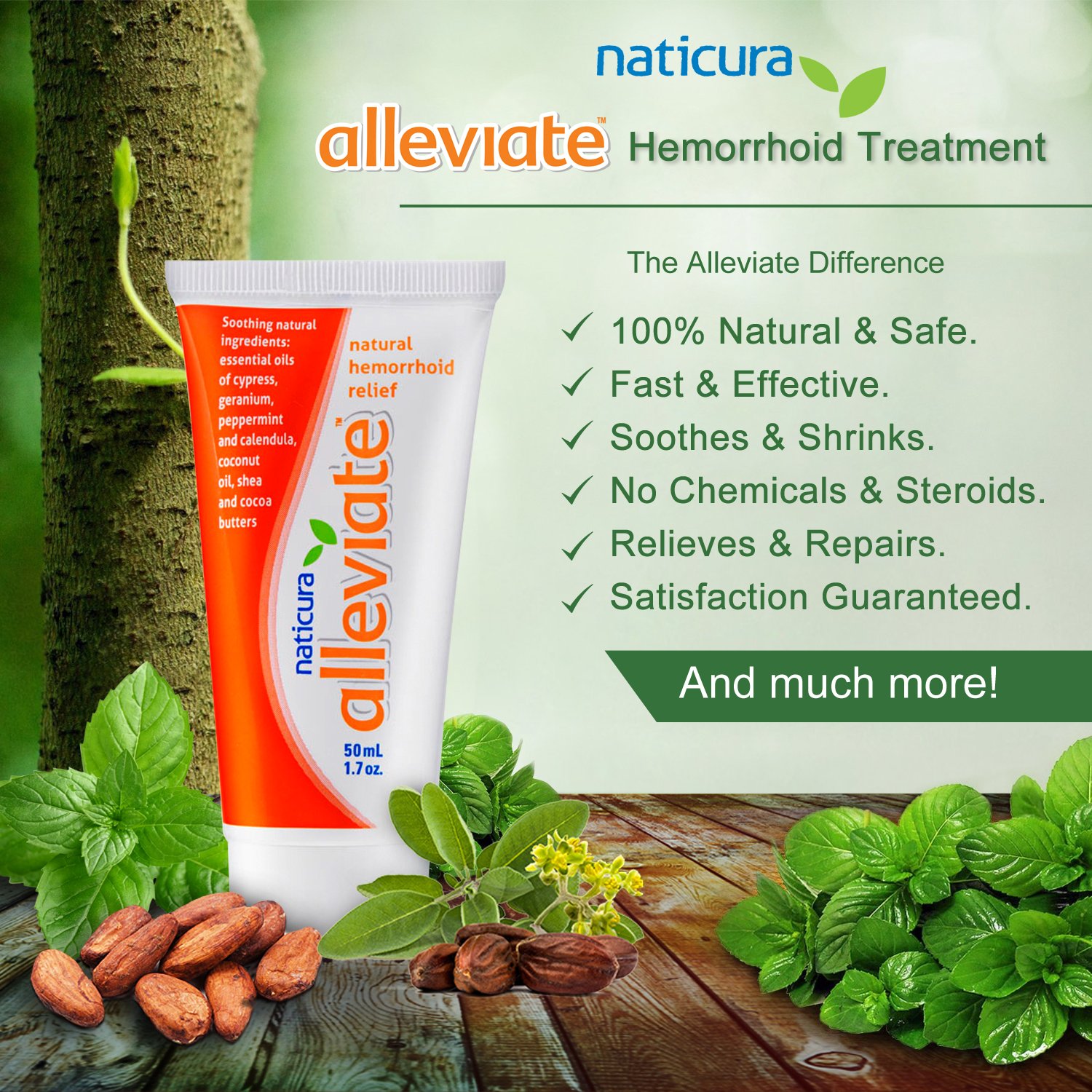 Naticura Alleviate Natural Hemorrhoid Relief Ointment AllNatural