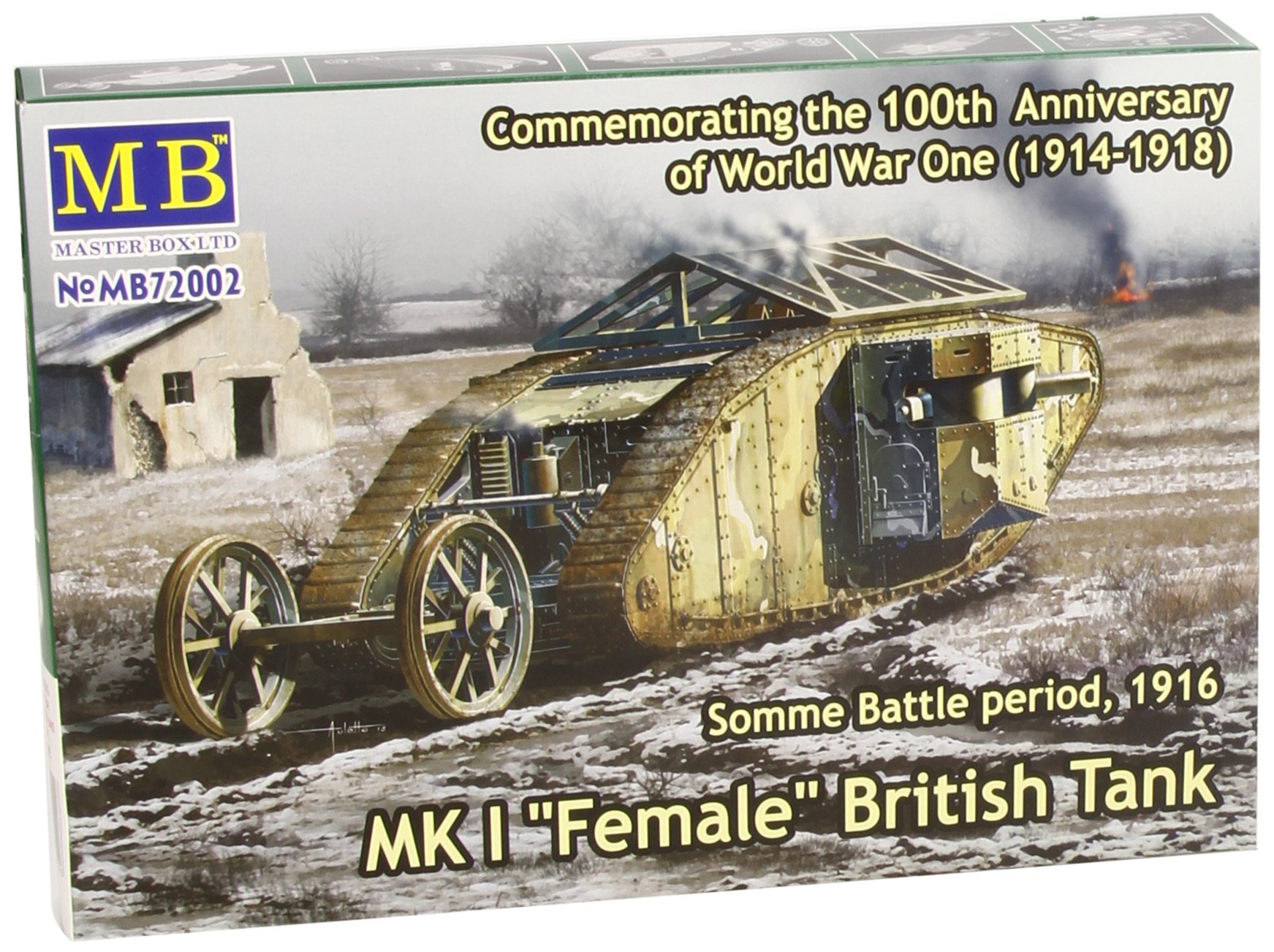 Masterbox 1:72 Scale MK I Female British Tank, Somme Battle 1916" Assembly Parts