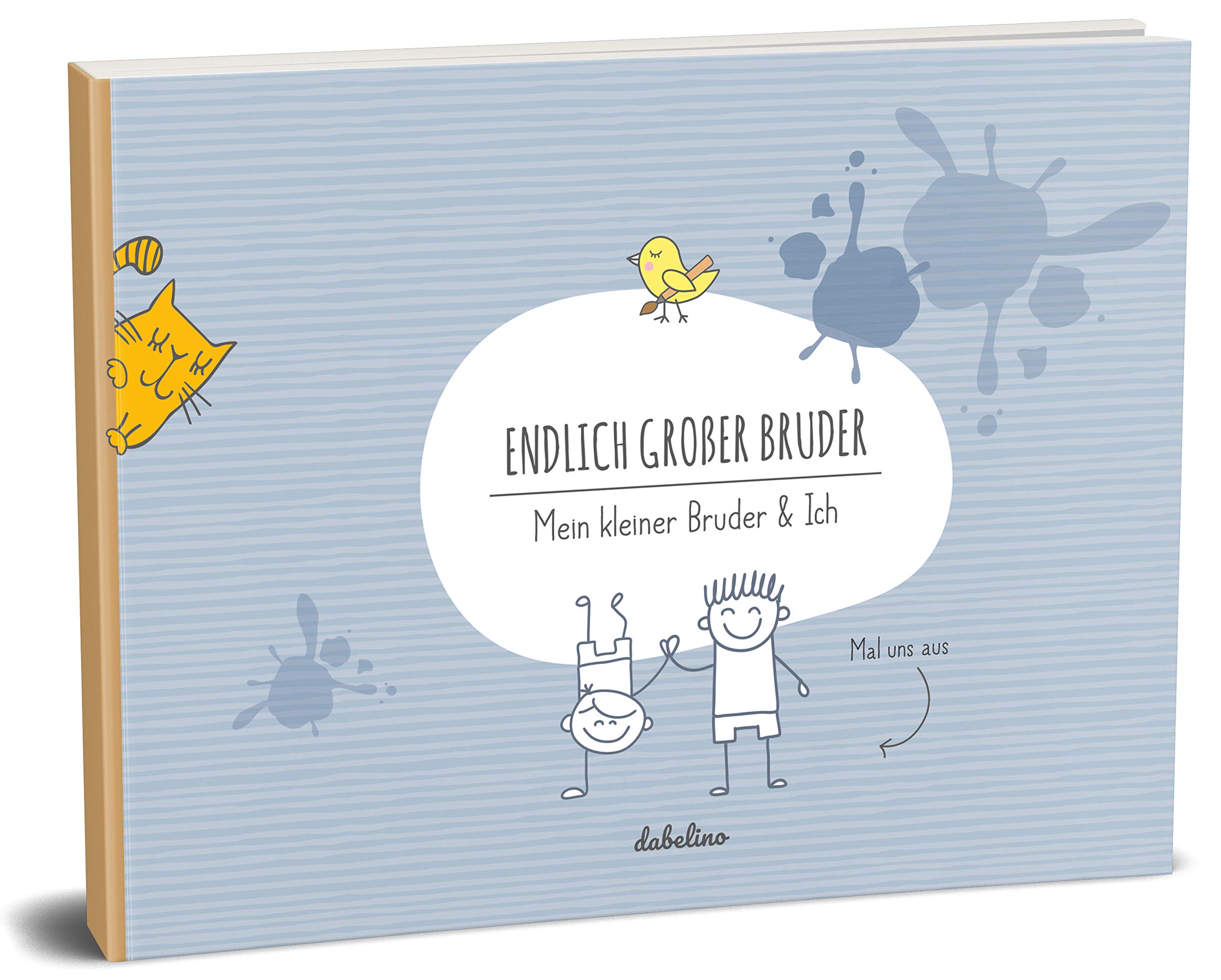 Gift for Big Brother - "Endlich Großer Bruder" Book (Eco, Recycled Paper, Memory Book / Photo Album for Birth of Sibling) [German Language]