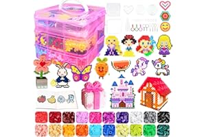 AJAZPER Fuse Beads Kit for Kids - 11000 Fuse Beads, 20 Colors 5mm Bead Craft Set with Storage Box, Pegboards, Ironing Paper and Accessories, Arts and Crafts Set Toys Gifts for Girls & Boys Birthday Christmas