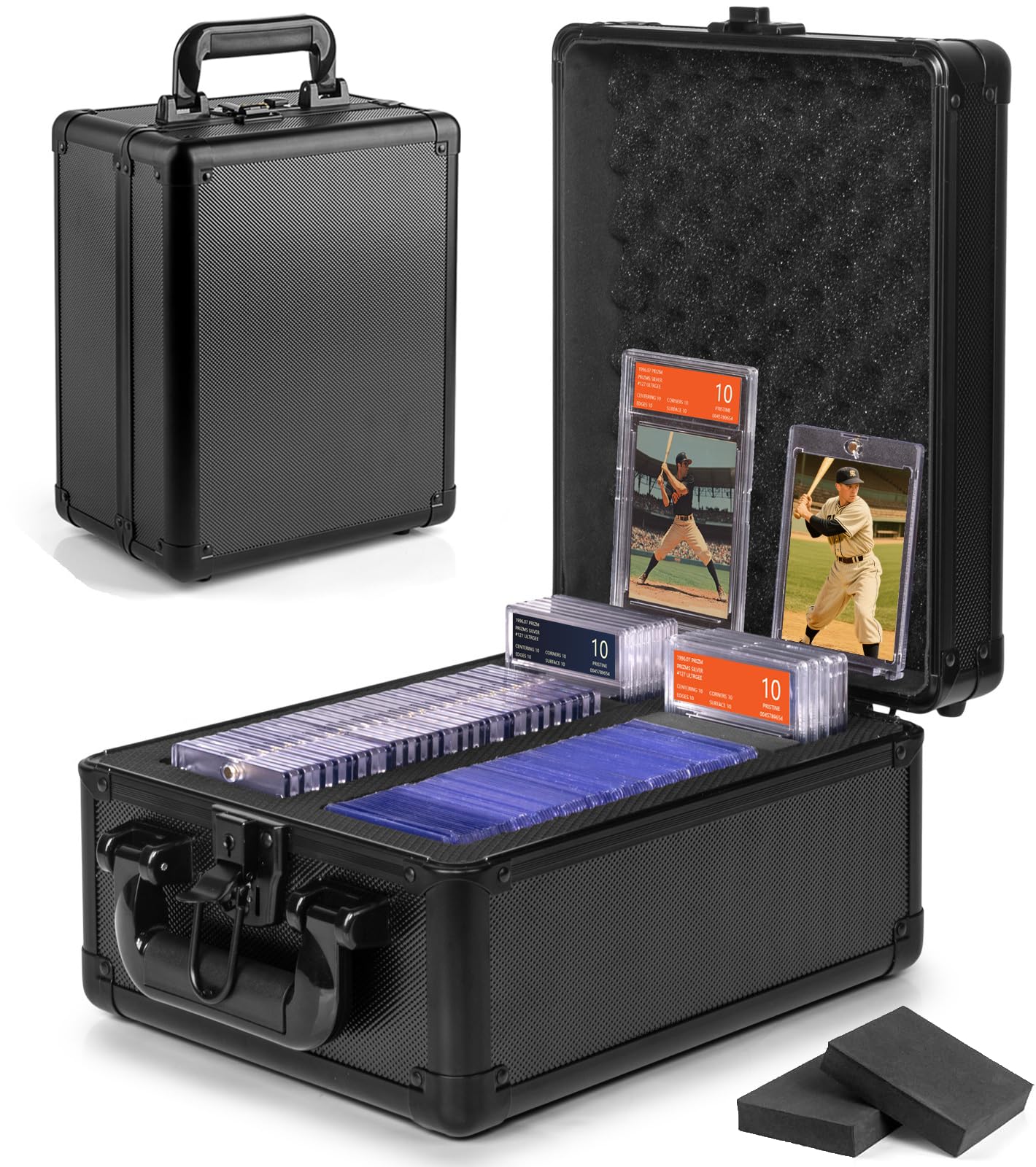 MIXPOET Graded Card Storage Box Case, Sports Trading Card Box - Baseball Cards Slab Case Fits PSA MTG CSG BGS SGC Top Loaders Magnetic Card Holder