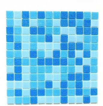 1 baldosa mosaico de cristal azul para piscina