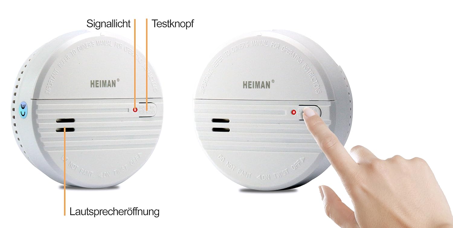 heiman 3 años Detector de humo (con indicador LED y fotoelektrischen Sensor - Blanco - Juego de 3: Amazon.es: Bricolaje y herramientas