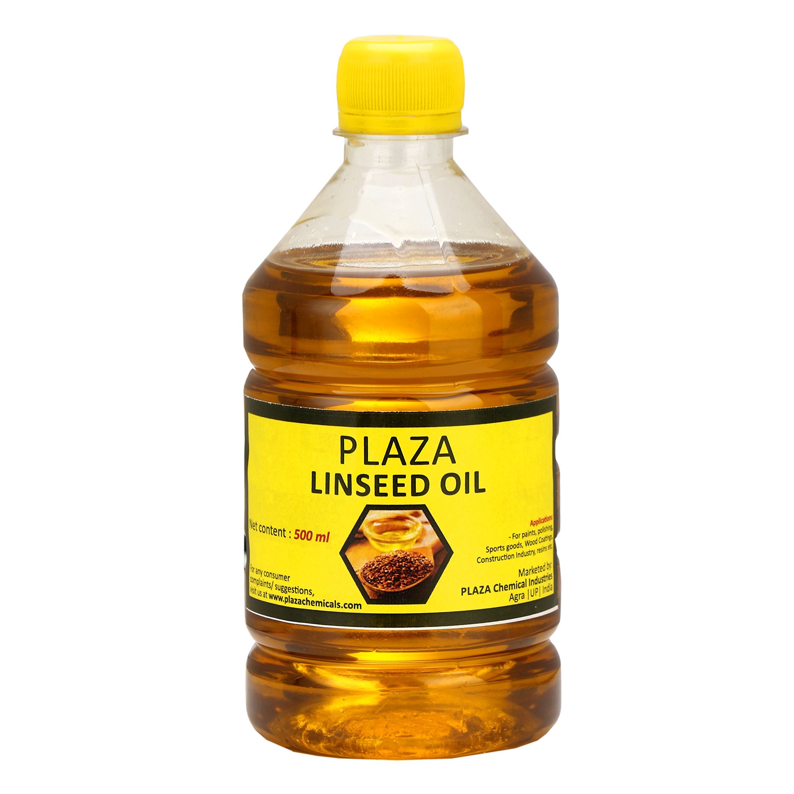 Linseed Oil Pure - 500 ml Pack (Bat Oil) by PLAZA Used for Wood Polishing and Wood Strength, Used for Cricket Bats, Used for Mixing in Paints for Enhanced Gloss