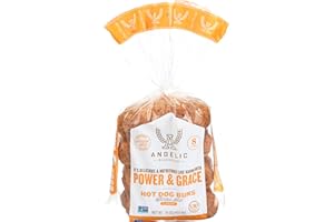 ANGELIC BAKEHOUSE Sprouted 7-Grain Hotdog Bun, 16 Ounce (Pack of 6)