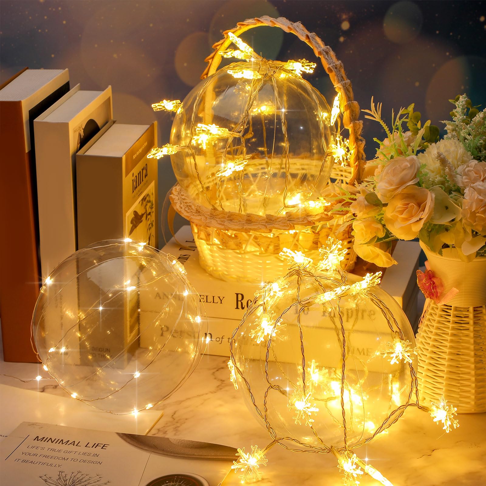 Yinder 24 Pieces Inflatable Beach Ball 6 Inches Pool Floating Ball Under The Sea Party Decorations Bubble Ocean Summer Pool Toys Party Supplies (Classic,Clear)