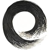 Looconi 20 Pieces 22 Inches Black Waxed Necklace Cord with Clasp Bulk for Bracelet Necklace and Jewelry Making