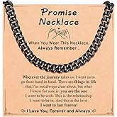 UNGENT THEM 7mm Cuban Link Chain Promise Necklace for Boyfriend Son Young Men Anniversary Valentines Christmas Birthday Gifts