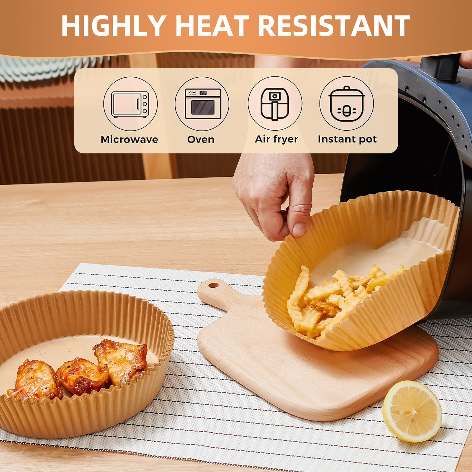 50pcsairfryerdisposablepapernonstickairfryerbakingpapersround clearance