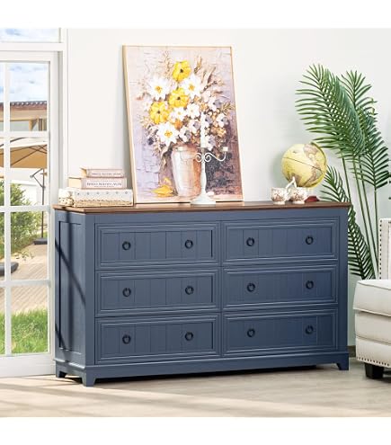 Amazon.com: Scurrty Antique Dresser, Modern Chest of Drawers, 7 Drawers  Large Cabinet with Storage, Dresser for Clothes in Living Room, Bedroom ( Blue) : Home & Kitchen