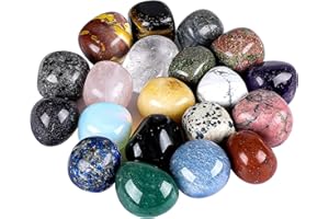 Ebristar Tumbled Stones and Crystals Bulk, 20 PCS 1/2" - 1" Size Random Assorted of Natural Tumbled Polished Gemstones for Jewelry Making, Decoration, Healing Stone, Reiki, Chakra (Mixed Stones)