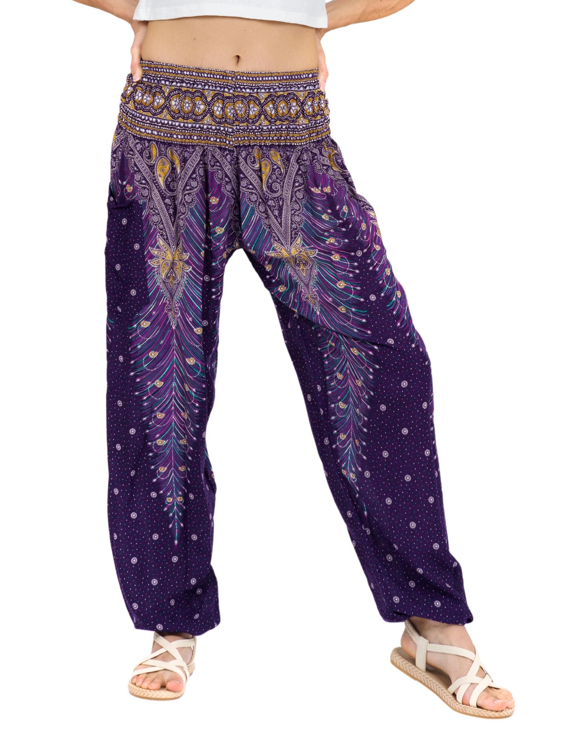 LOFBAZ Harem Pants for Women Yoga Boho Hippie