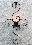 Support Bougie Chauffe-Plat Mural DanDiBo - Métal Brun Antique - 62cm
