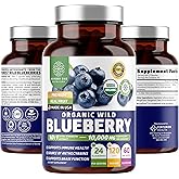 Number One Nutrition USDA Organic Wild Blueberry Extract 10:1 Concentrate, 10,000 MG per Serving Equivalent to 24 Whole Blueberries, Supports Immune Health, 120 Vegan Capsules