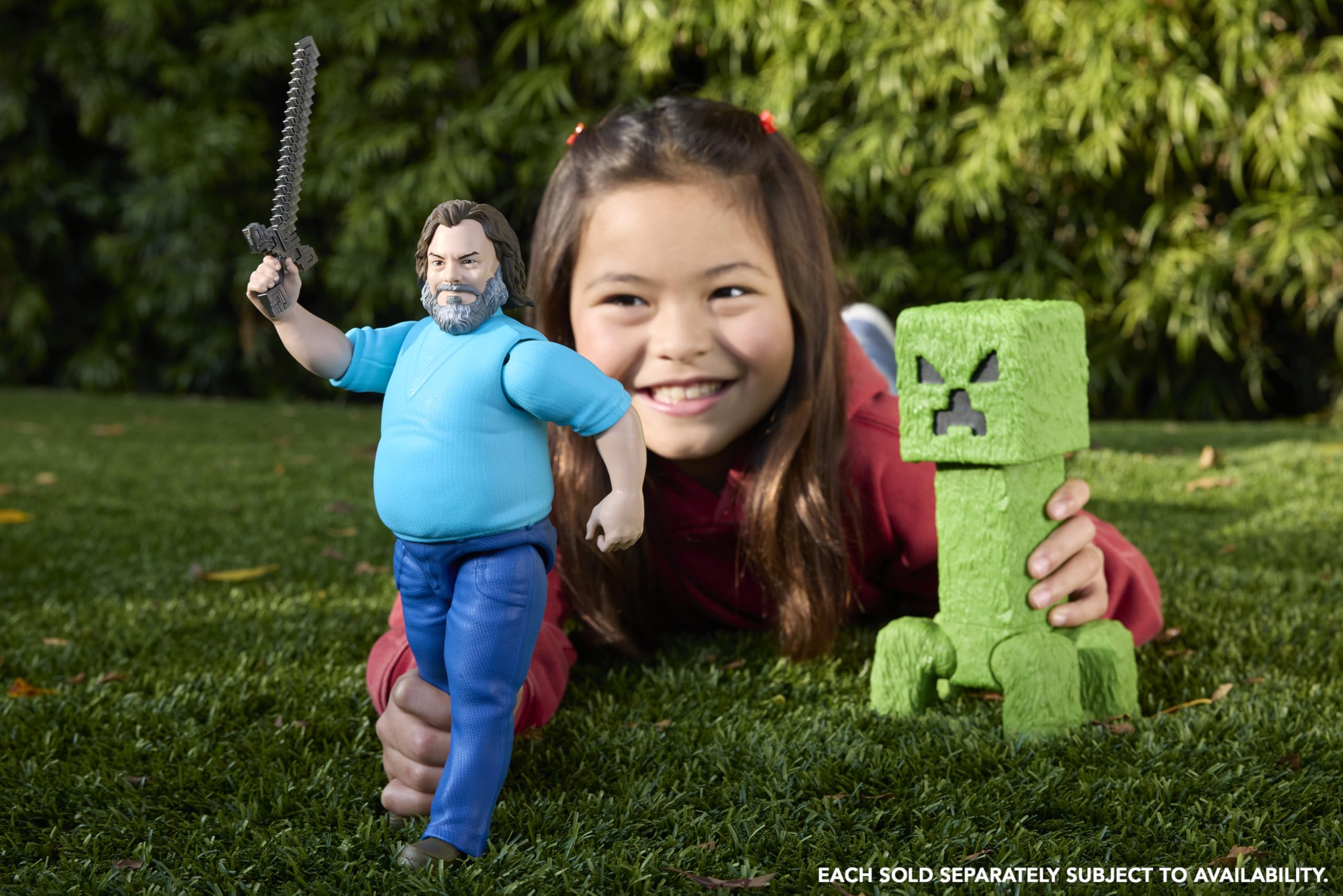 Mattel Minecraft Large-Scale Action Figure, 12-inch Posable Steve Toy Collectible Inspired by A Minecraft Movie