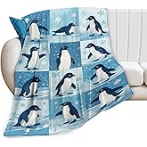 Penguin Blanket Cute Penguin Throw Blanket Soft Cozy Fleece Fuzzy Stuff Plush Flannel Gifts for Girls Women Boys Kids Adults 40''x50''