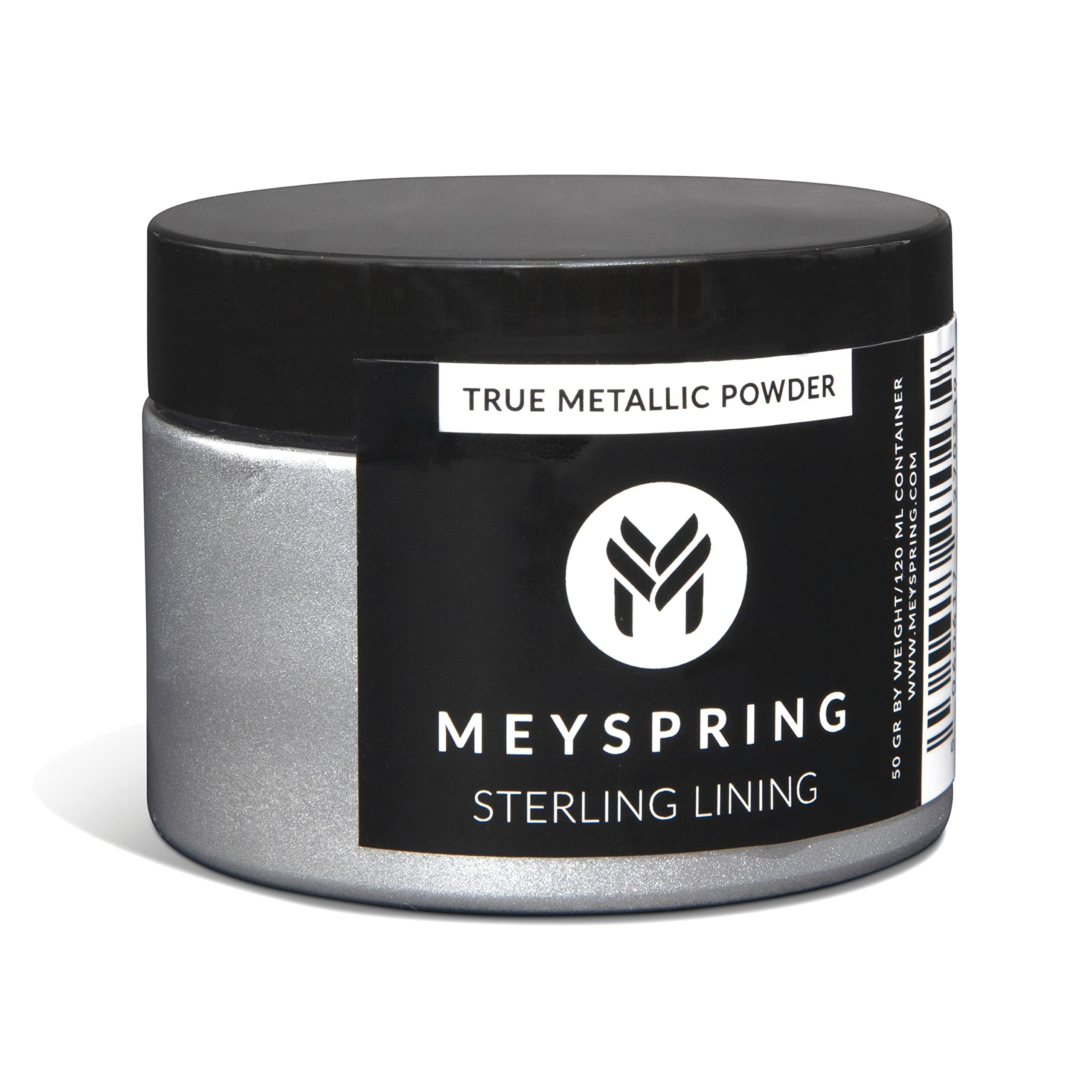 MEYSPRING Sterling Lining - True Metallic Pigment Powder for Epoxy, Casting, UV Resin - Resin Art Supplies - Silver Pigment Powder - Silicone, Chrome