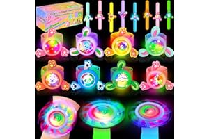 MUKOSEL 24 Pack LED Light Up Fidget Spinner Slap Bracelets Party Favors for 4-8-12 Glow in The Dark Party Supplies,Birthday Gifts, Classroom School Exchange, Goodie Bags Easter Basket Stuffers