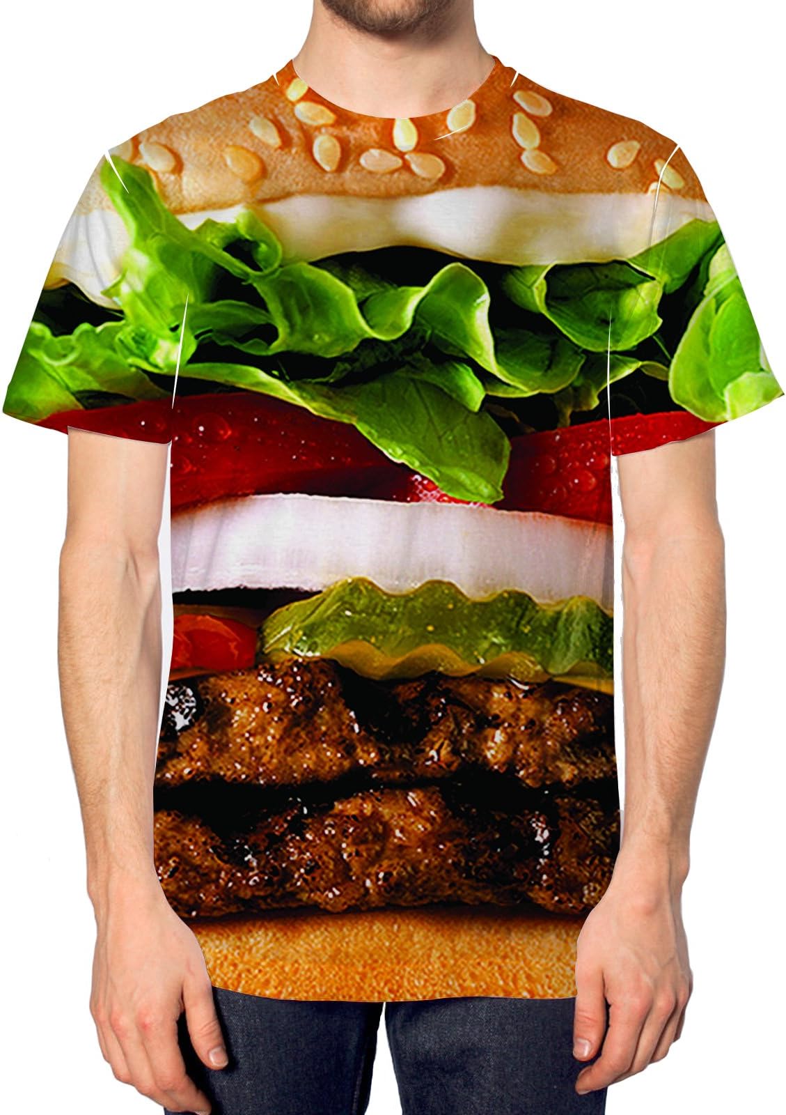 InctBurger All Over Print T Shirt Man Beef King Full Food Fashion Swag Men Girl