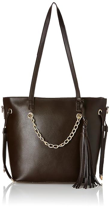 Alessia74 Womens Tote Bag with Pouch (Brown) (Set of 2) (PBG515B)