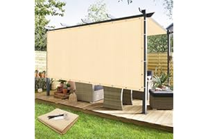 KANAGAWA 90% Sun Shade Cloth 8'X 20' Outdoor Pergola Shade Cover Canopy with Grommets UV Block Privacy Screen for Patio, Backyards, Outdoor, Carport, Garden, Wheat