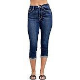 Judy Blue Womens Jeans - High Waisted Capri W/Single Cuff