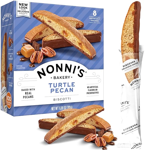 NONNI’S, TURTLE PECAN BISCOTTI, 6.88 OUNCE