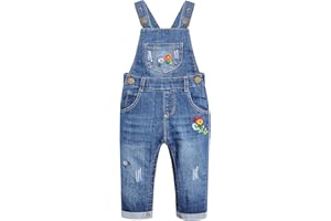 KIDSCOOL SPACE Baby Denim Overall,Toddler Little Soft Cute Jean Jumper