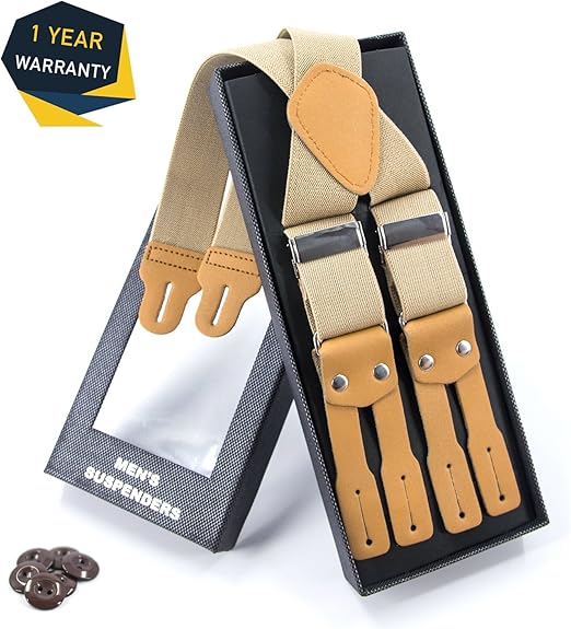 Men Braces Button End MLM Braces for Men Heavy Duty Wide 1.4 X Shape