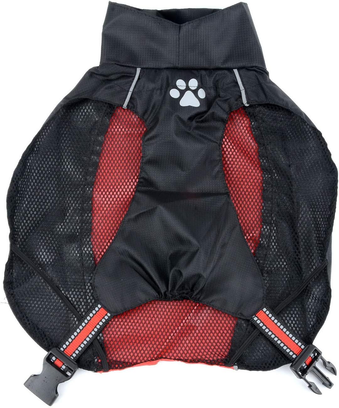 Zunea Waterproof Dog Raincoats for Medium Large Dogs Lightweight Reflective Jacket Safty Coat Windproof Mesh Lined Vest Clothes Outdoor Hunting Hiking Apparel for Wet Days Red 3XL - Image 4
