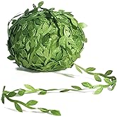 Naidiler 265 Ft Leaf Ribbon, Artificial Vines Leaves String Trim Ribbon Wild Jungle Botanical Greenery for Baby Shower Party Wedding Home Wreaths & DIY Craft