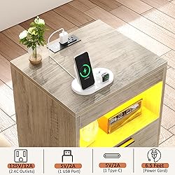 Gadroad LED Nightstand with Charging