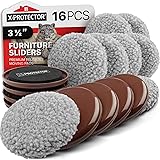Furniture Sliders X-PROTECTOR - 8+8 Pack 3 1/2” - Multi-Surface Furniture Sliders for Carpet & Hard Floors - 8 Furniture Move