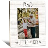 Beliran Papa Gifts Picture Frame 5x7, Papa Photo Frame, Christmas Fathers Day Birthday Gifts for Papas Grandpa from Grandkids, Papa's Little Buddy Wooden Picture Photo Frames for Desk Home Room Decor