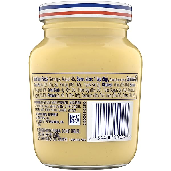 GREY POUPON DIJON MUSTARD, 8 OZ. JAR