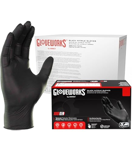 Amazon.com: GLOVEWORKS Black Disposable Nitrile Industrial