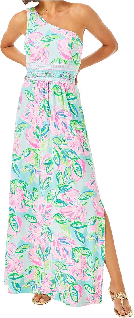 Lilly Pulitzer Malia Maxi Dress Multi Totally Blossom Engineered XS at Amazon Womenâs Clothing store
