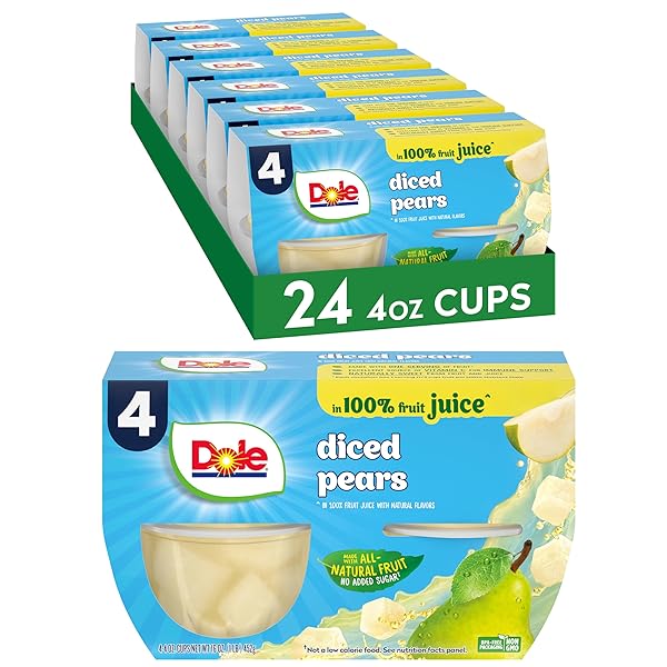 DOLE FRUIT BOWLS DICED PEARS IN 100% JUICE...