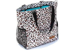 ESVAN Original Floral Tote Bag Large Shoulder Bag with Multi Pockets for Gym Travel Beach Daily Bags