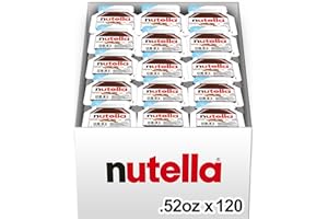 Nutella Hazelnut Spread with Cocoa for Breakfast, Bulk 120 Pack Mini Cups, 0.52 oz Each, Holiday Baking and Desserts