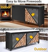 Amagabeli 8ft Firewood Holder with Cover Large Capacity Log Rack view 9