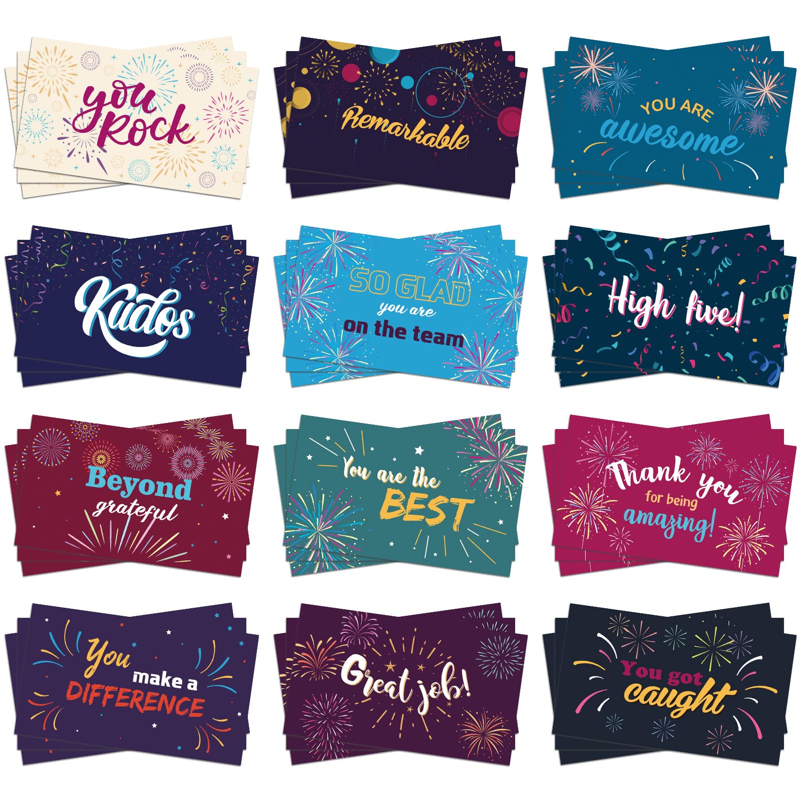 Photo 1 of Yeaqee 240 Pcs Employee Appreciation Kudos Cards Funny Blank Back Motivational Card Encouragement Thank You Note Recognition Card for Teacher College Affirmation Gift(Flame)
