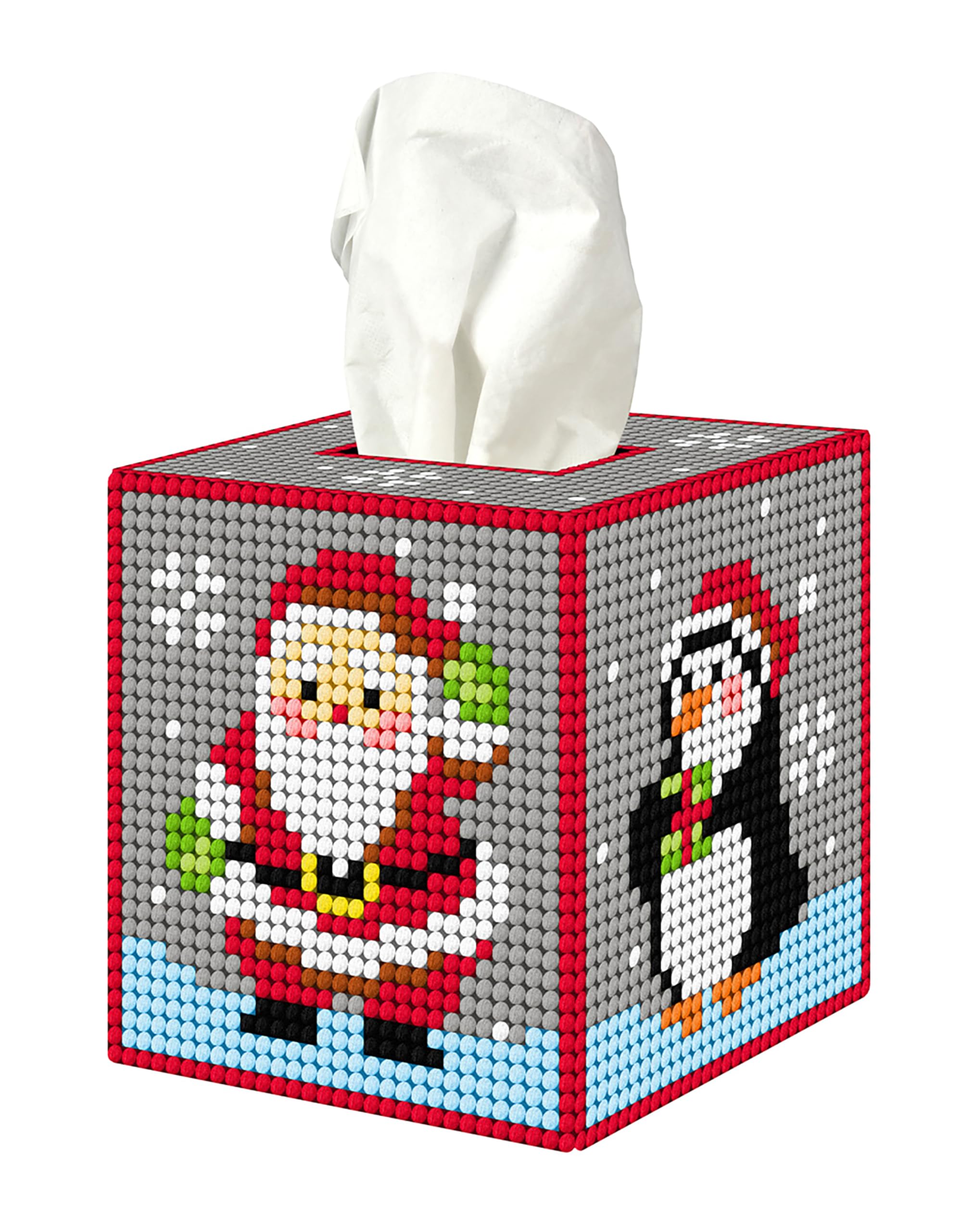 Orchidea - Tissue Box Cover - Needlepoint Kit - Christmas Pinguin - Plastic Canvas - 7 Count - for Adults - 5109
