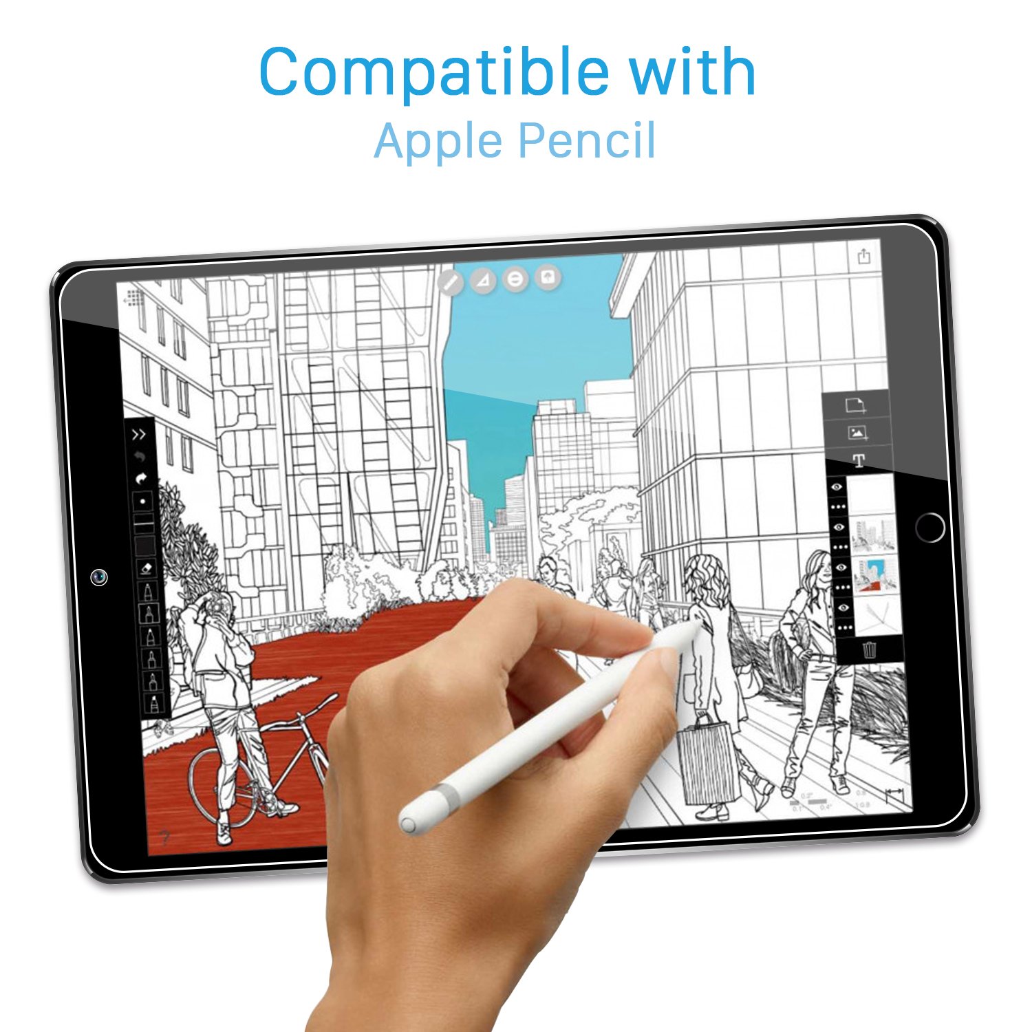 E-PRANCE Screen Protector for Apple iPad Pro 10.5 inch (2017), Tempered Glass Film … (iPad Pro 10.5 inch Screen Protector) - Lifetime Replacement Warranty